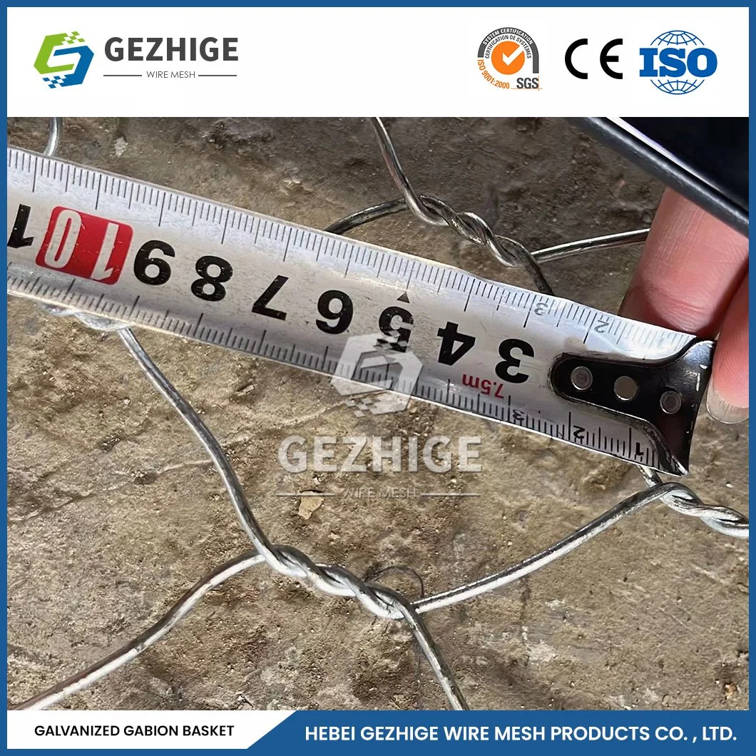 Gezhige 100X120 mm caixa de rede de arame fabrico 2.0-4,0mm de espessura do fio Gabion Mesh revestido a plástico China 2.0 * 1.5 * 1.0 M Galvanic Gabion Box