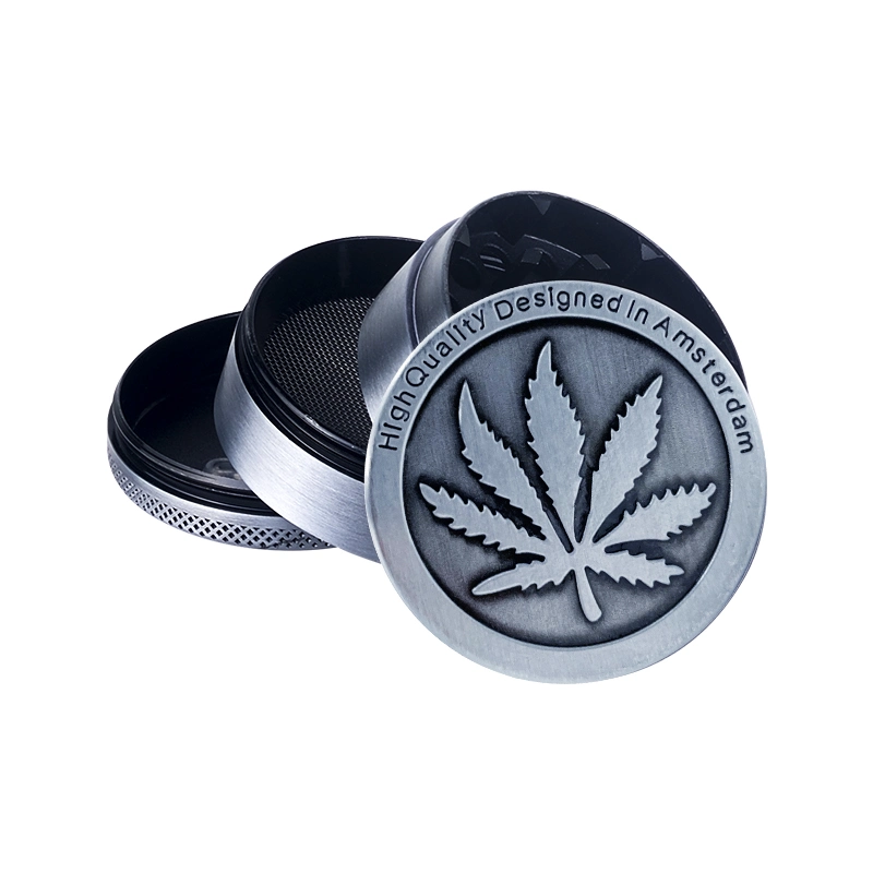 4 Layers Magnetic Smoking Zinc Alloy Custom Logo Herb Grinder Smoking Accessories