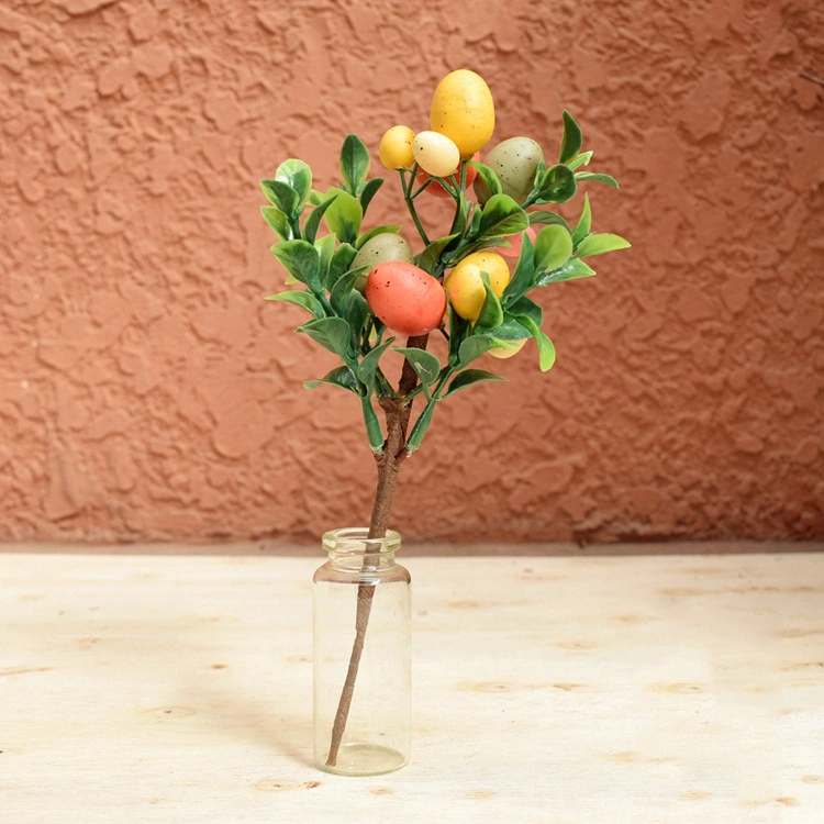 Huevo de pascua decoración adornos de escritorio simple florero de hoja verde de la simulación de emulación de corte personalizado de flores Bouquet de verdor decoradas vacaciones huevo de Pascua artesanales