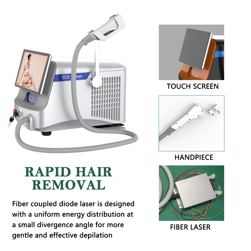 Tragbarer High Power Fiber Coupled, keine Kanal 810 808nm-Diode Laser Haarentfernung Haarentfernungssystem