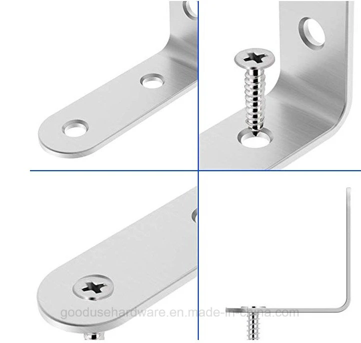 Corner Brace 1 9/16 X 1 9/16 Inch, Shelf Corner Brackets Stainless Steel with Screws, Right Angle L Bracket Fastener for Furniture Wood