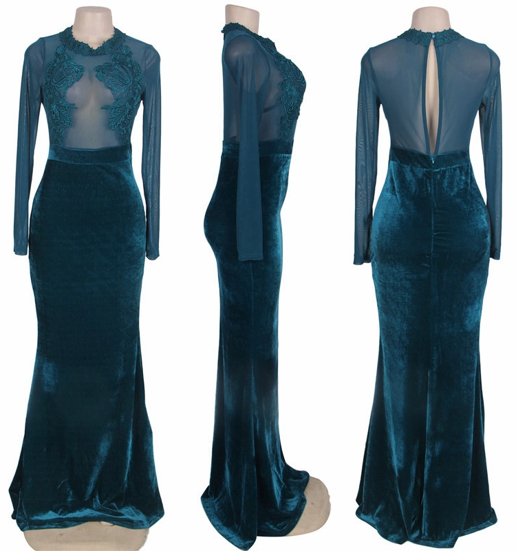 Wholesale/Supplier Velvet Ladies Prom Fashion Sexy Women Dress