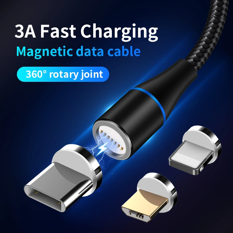 Großhandelspreis Magnetic 3A Schnellladung Telefonkabel 3 in 1 USB-Ladekabel Magnetische Datenkabel