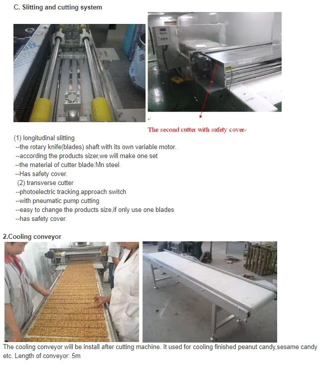 CE ISO9001 التلقائي Pianut / حبوب كاندي بار / Sesame Production Line الماكينة