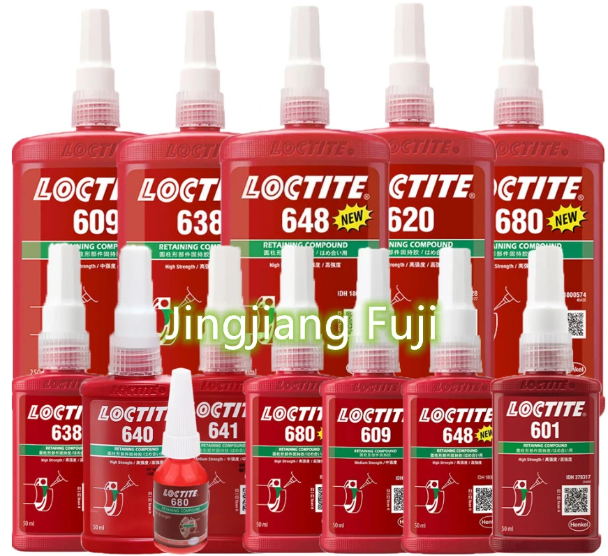 Loctiter 601 603 609 620 640 640 638 648 680 Pieza del cilindro retenedor de cojinete pegamento retención anaeróbica de pegamento líquido epoxi 50ml