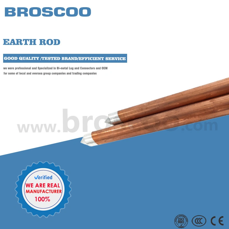 High Efficient Copper Plated Steel Grounding Earthing Rod for Earthing System