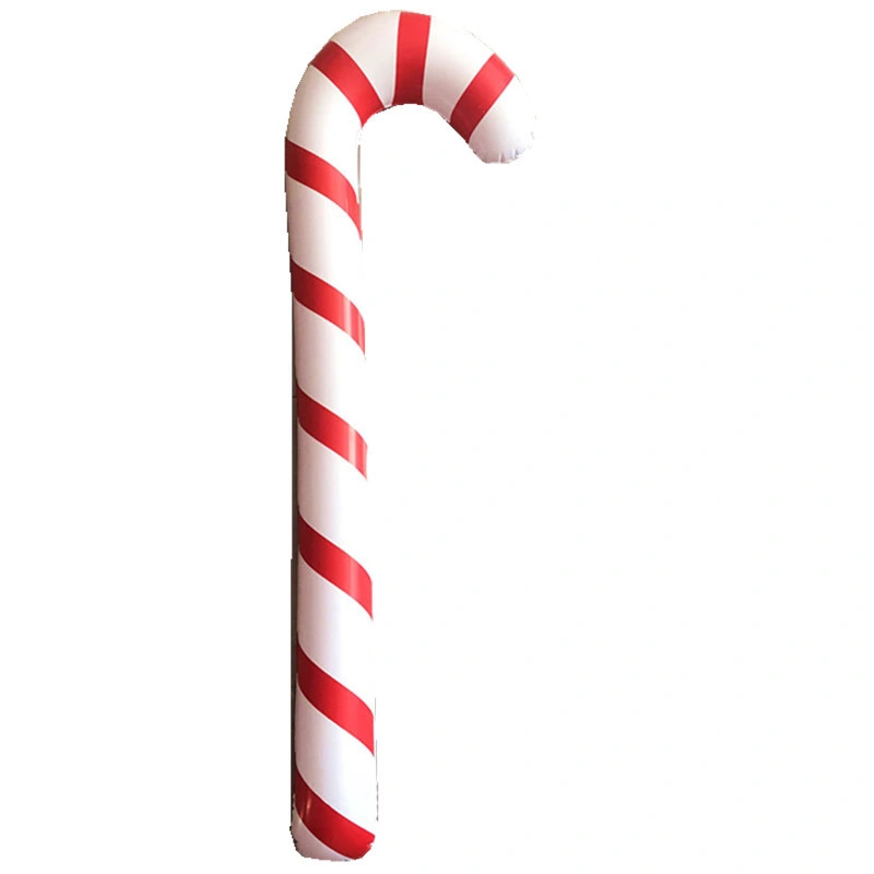 6FT and 3FT Long PVC Christmas Inflatable Santa Crutches Decoration with 7 Colors for Xmas Outdoor Indoor Yard