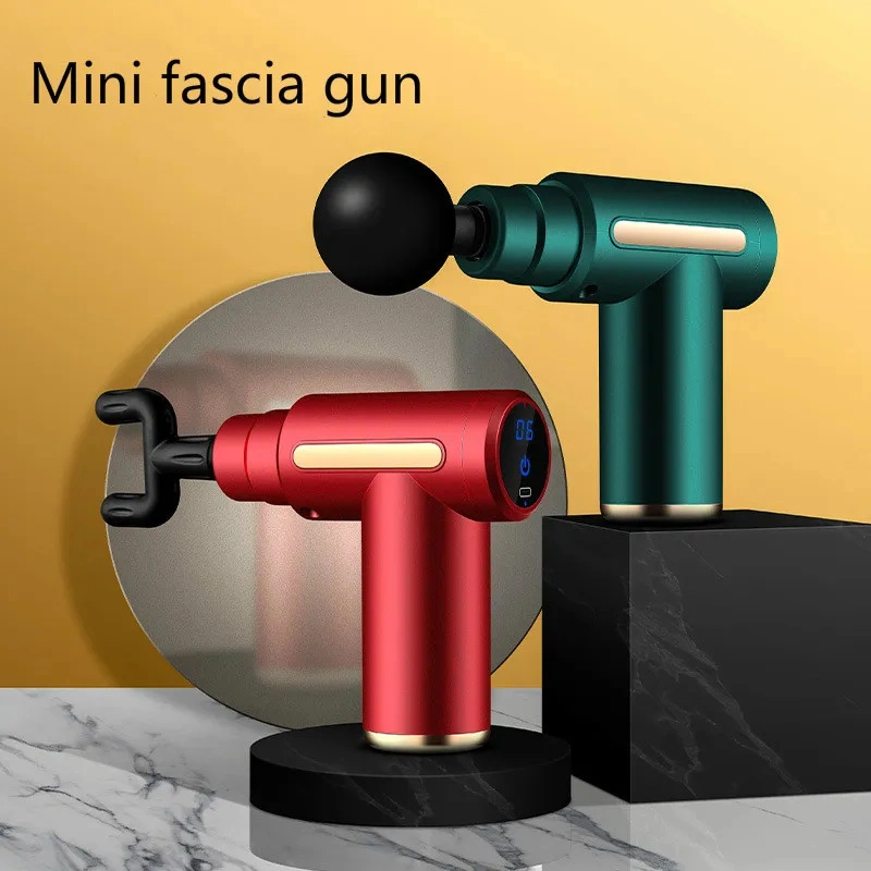 Schnurlose Professionelle Muskelfascia Amazon 4 Köpfe Hand Mini Gun Massagegerät Dropshipping mit LCD-Bildschirm