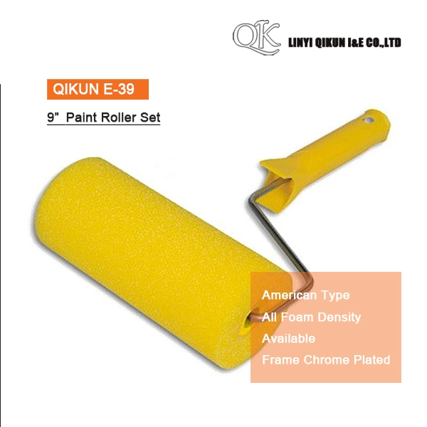 E-39 Hardware Decorate Paint Hand Tools American Type Foam 9" Paint Roller with Frame