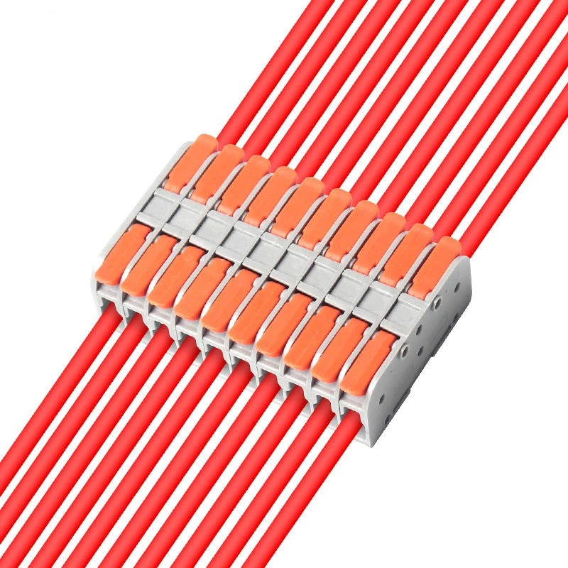 Steckverbinder für elektrische Leitungen, Steckmutter, Leiter 10pin, Leiterplattenfeder, termianl, Schnellverbinder