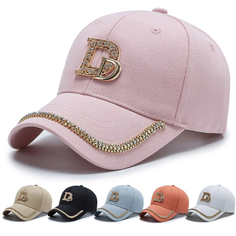Бейсбольная бейсболка 2023 Fashion Diamond D Letter для женщин Летняя бейсболка для защиты от солнца Осенняя повседневная женская шапка
