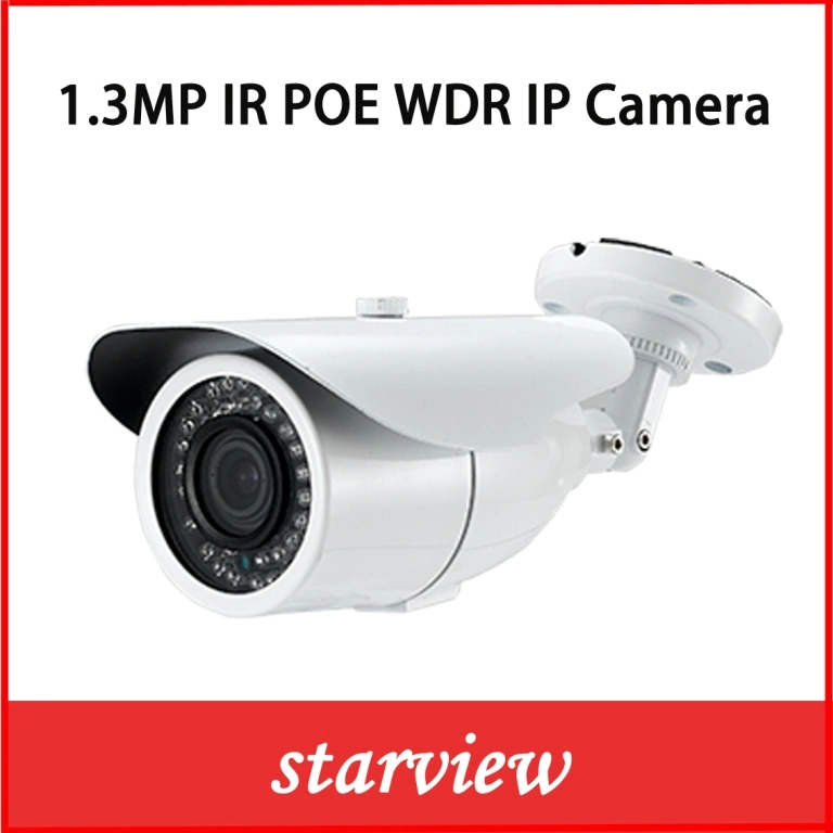 Vigilancia 1,3MP WDR Poe IP ir exterior bala CCTV Seguridad Cámara