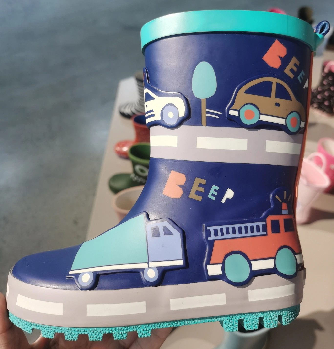 Cute Car Kids Rubber Rain Boots