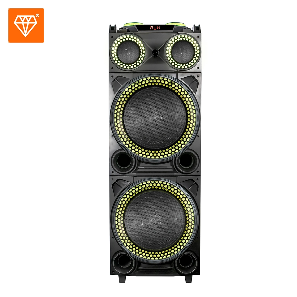 Altavoz subwoofer doble de 12 pulgadas TWS Rolling LED Bluetooth Party Altavoz