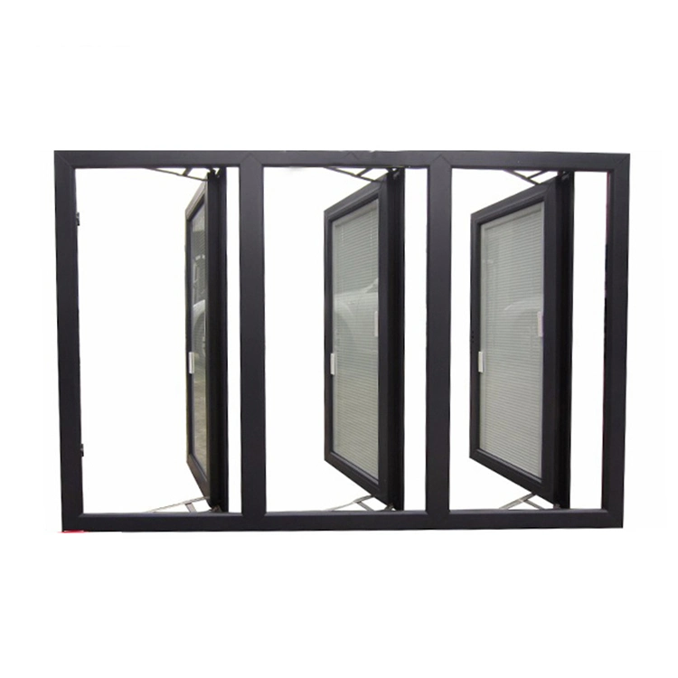 Roller Shutter Plastic UPVC Glass Window UPVC Casement Windows with