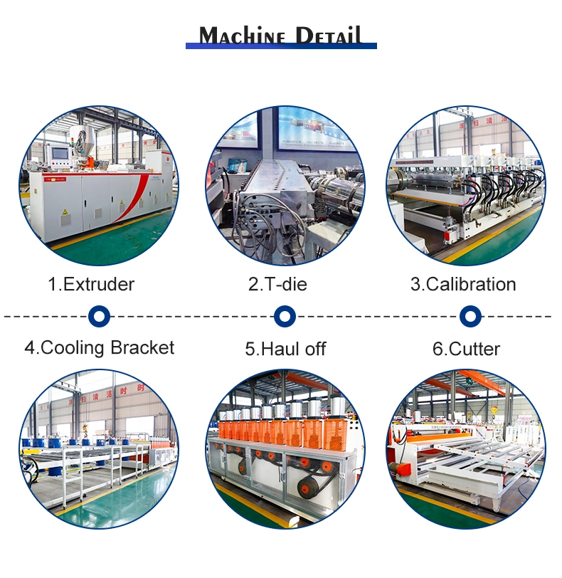 PVC Foam Board Fabricación de la máquina Armario WPC Tablero de muebles de puerta Línea de producción