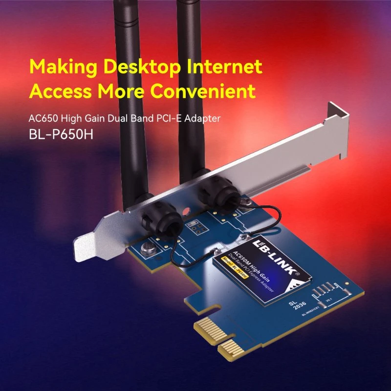 بطاقة LB LINK BL-P650H PCI Express Card 5G مزدوجة النطاق مع ناقل حركة Realtek مجموعة الشرائح أحدث محول لاسلكي للشركات المصنعة للمعدات الأصلية (OEM) منفذ PCIe البطاقة