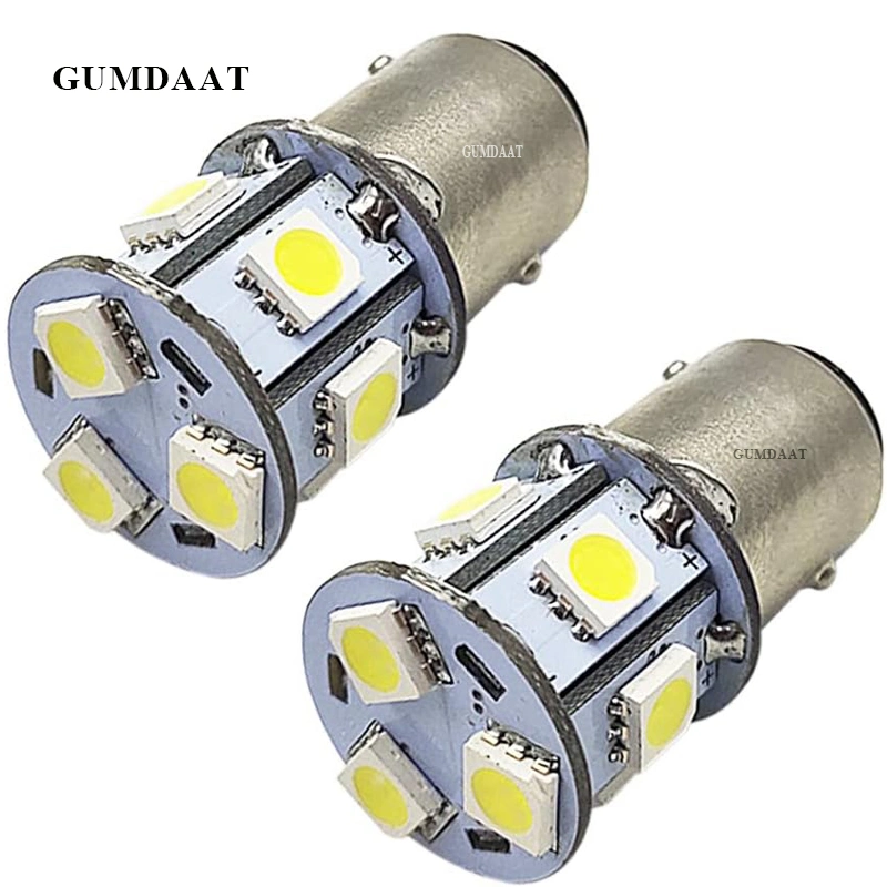 12V 24V BAY15d LED-Lampen Super Bright 6000K Weiß 5050 8SMD Seitenbeleuchtung