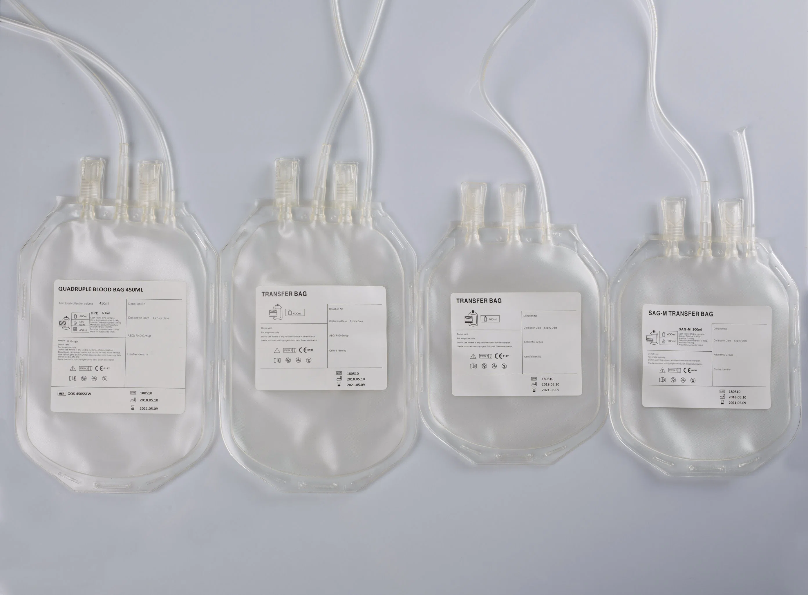 Medical Instrument Blood Transfusion Collection Bag 250ml 450ml 500ml