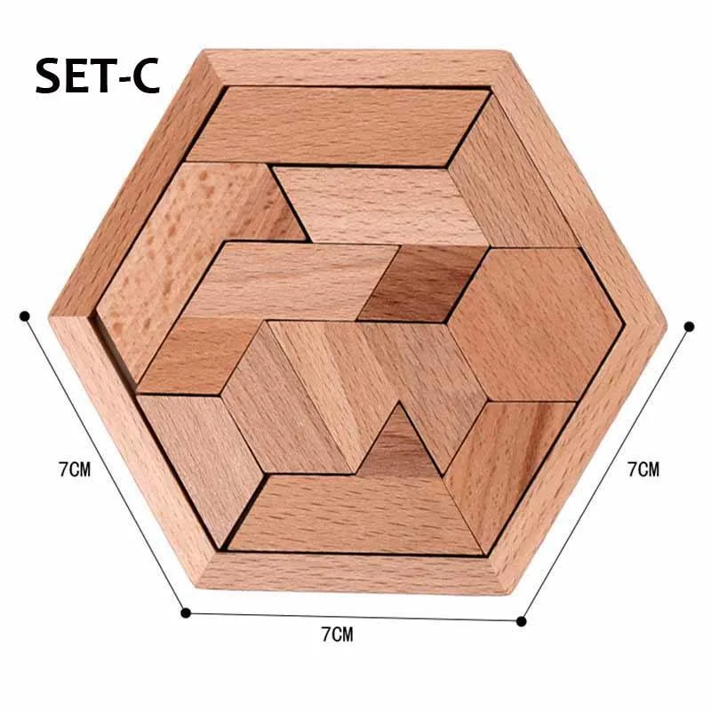 Wooden Puzzles Toys Jigsaw Board Geometric Shape Child Educational Toy