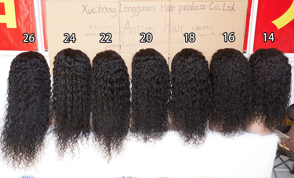 Human Hair 18-Inch Natural Water Wave 13X4 Lace Front Wigs