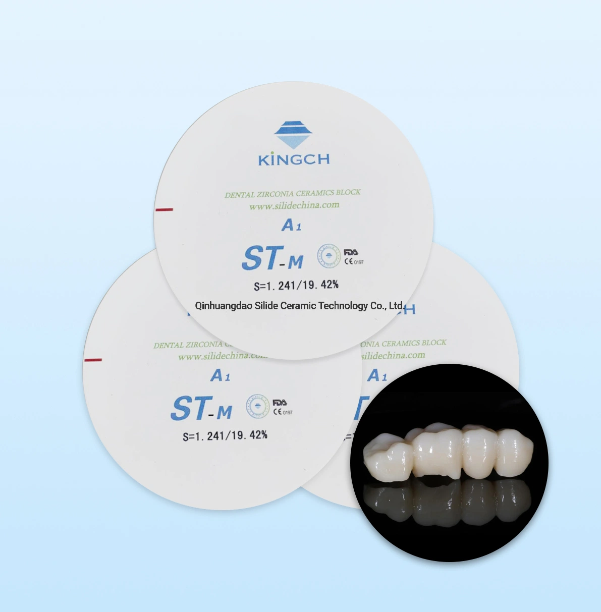 Preshade Dental Cerámica de zirconio Zirkonzahn multicapa de disco de 95mm