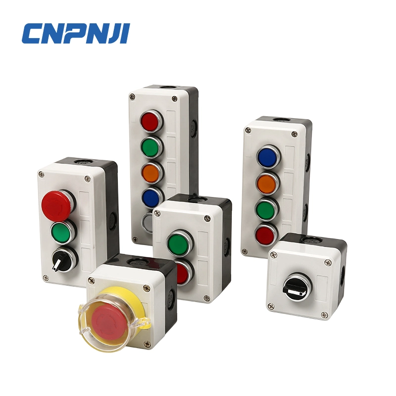 5p Green Sign Plastic Push Button Switch Control Box Station with Symbol 10A No Normally Open Reset Momentary