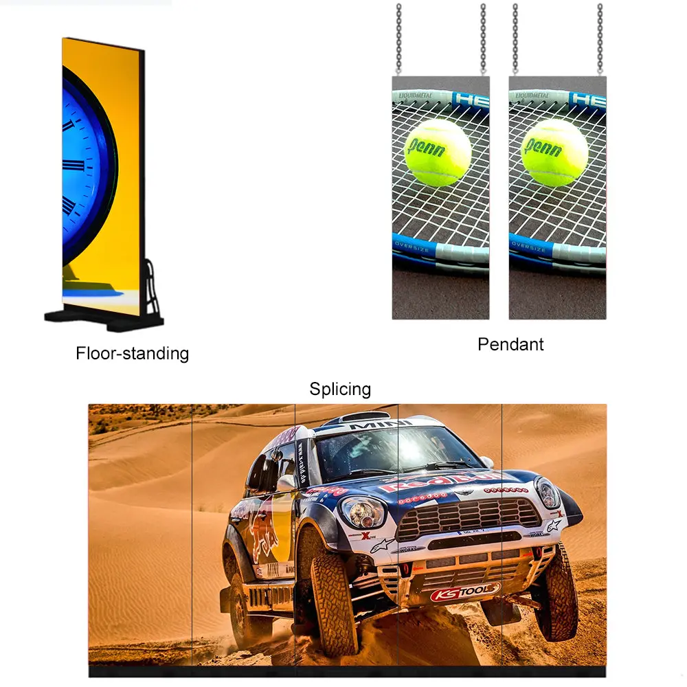 P2 P2,5 nahtlose Spleißen tragbarer intelligenter Werbung Player LED-Bildschirm Digitale Indoor LED Poster Display für Veranstaltungen