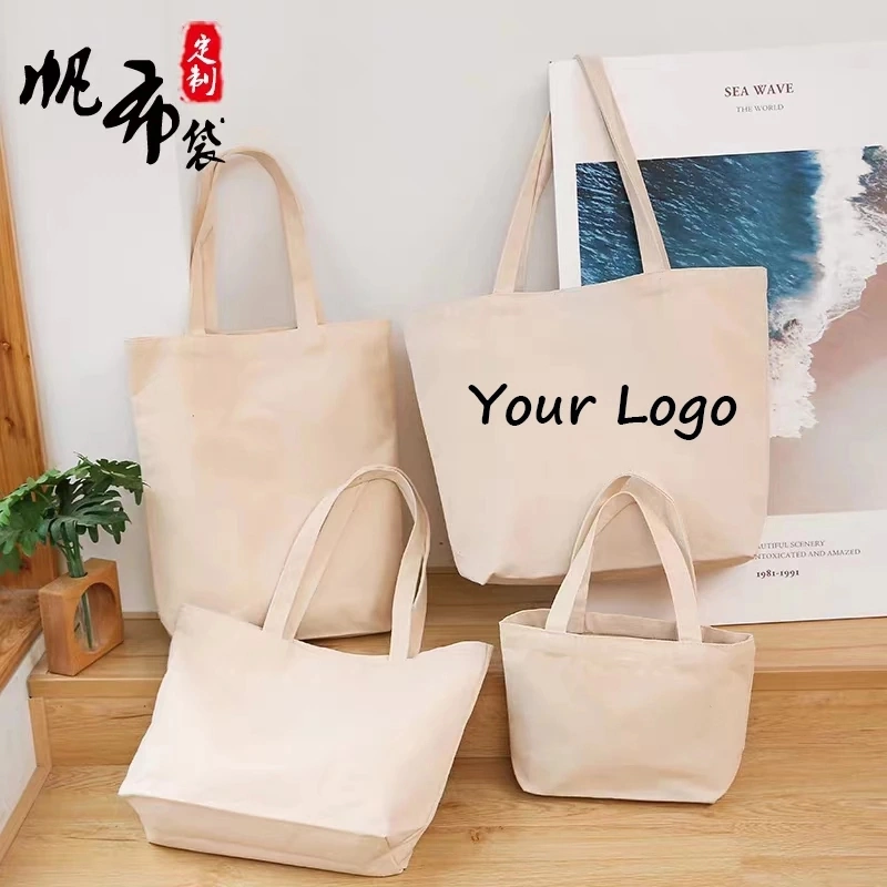 Wholesale Cotton Canvas Shopping Bags with Custom Logo Packaging Tote Bags