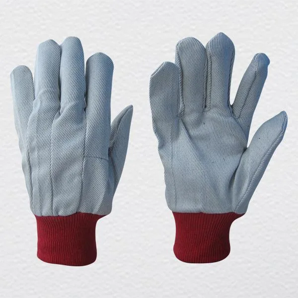 Polyester Drill Cotton Knit Wrist Cuff General Use Safety Gloves