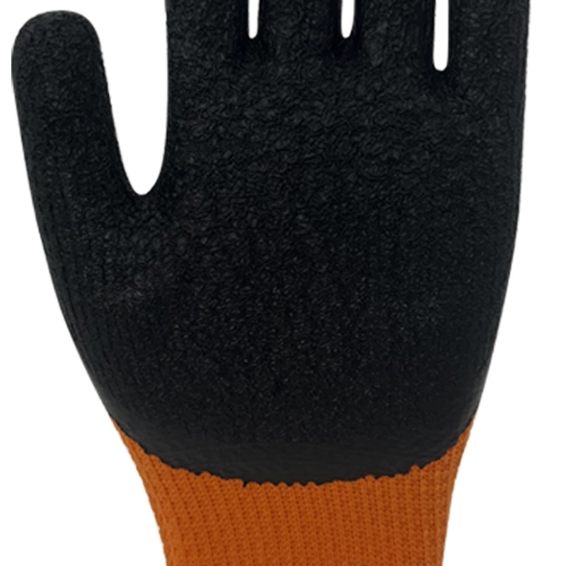 Batch Hair Circle Cotton Latex Creased Rubber Protective Gloves Warm Good Wear and Anti-Slip Work Gloves