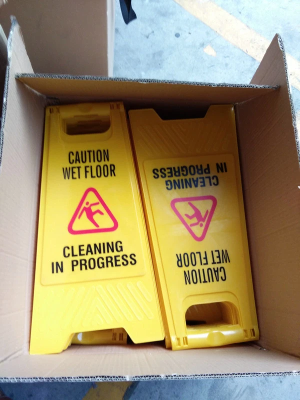 Yellow A Shape Plastic Warning Caution Board Slippery Warning Board Wet Floor Notic Board