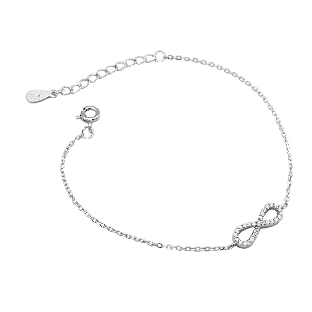 Bracelet Infinity en argent avec breloques bijoux 925