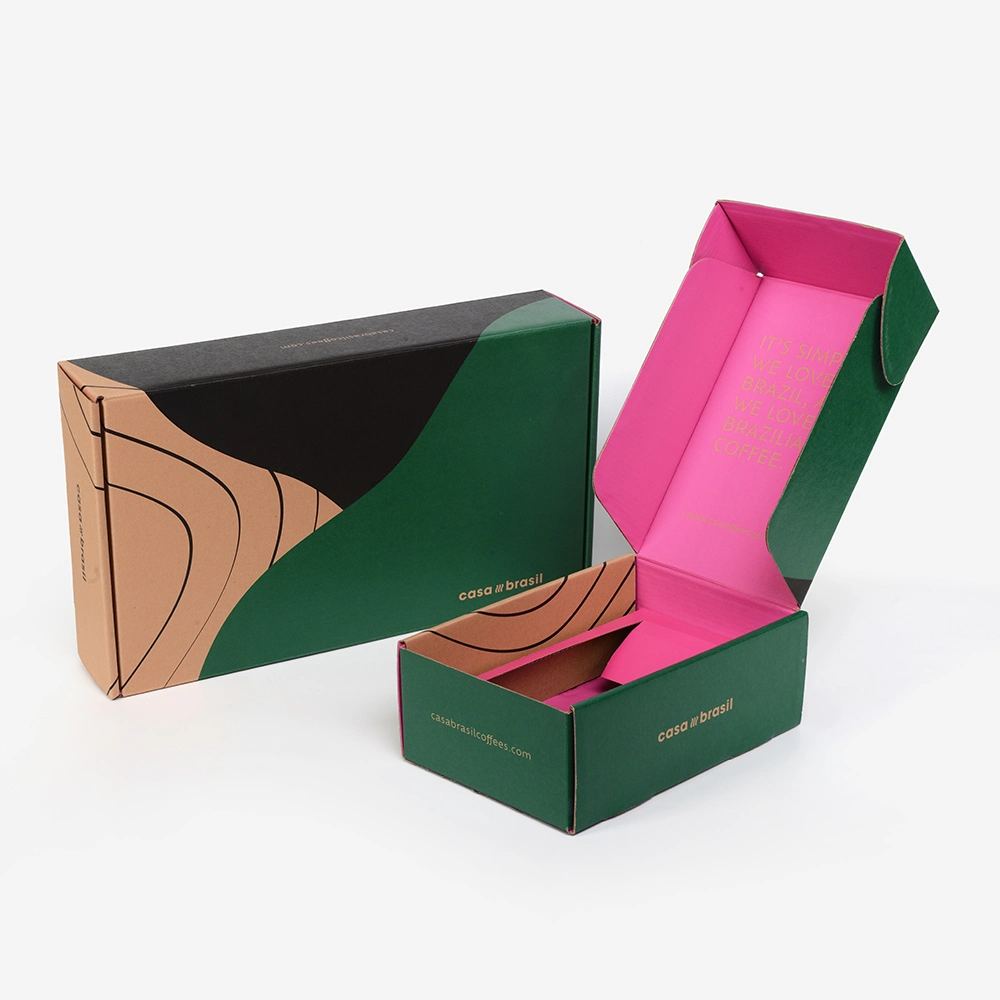 Diseño de Logotipo personalizado caja de embalaje de cartón del paquete de cartón corrugado de envío de mailing Caja de papel