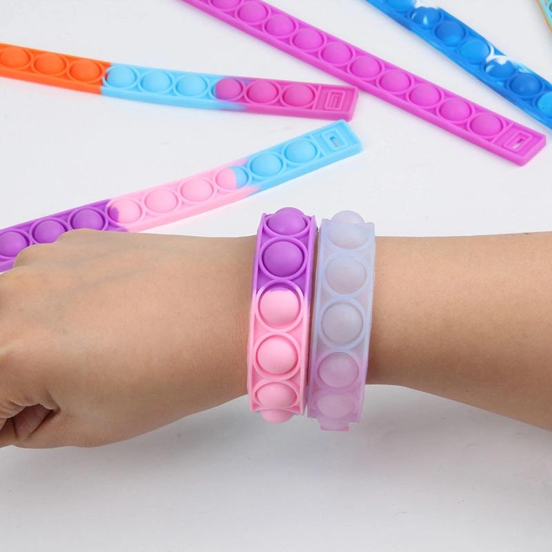 Wearable Pop Bracelet Fidget Popper Toy Wristband Kids Adults Stress Relief Gift