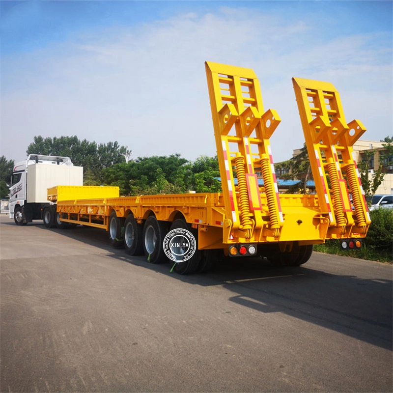 Heavy Duty transporteur 60 tonnes Tri-Axles Semi basse camion-remorque de lit&amp;tracteur de remorquage pont Faible Faible garçon semi-remorque pour la vente