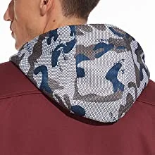 Dos homens Blusa com capuz zíper completo Casaco com revestimento de velo Fuzzy Heavyweight Camo Camisolas Casacos de Inverno