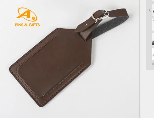 Factory Supply Cheapest Custom Genuine Brown Leather Hang Your Brand in Brown Golf Accessories Leather Bag Tag