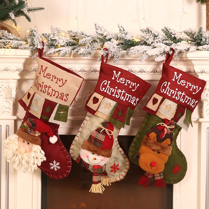 Window Hanging Decoration Gift Bag Christmas Party Decoration Santa Large Christmas Stockings