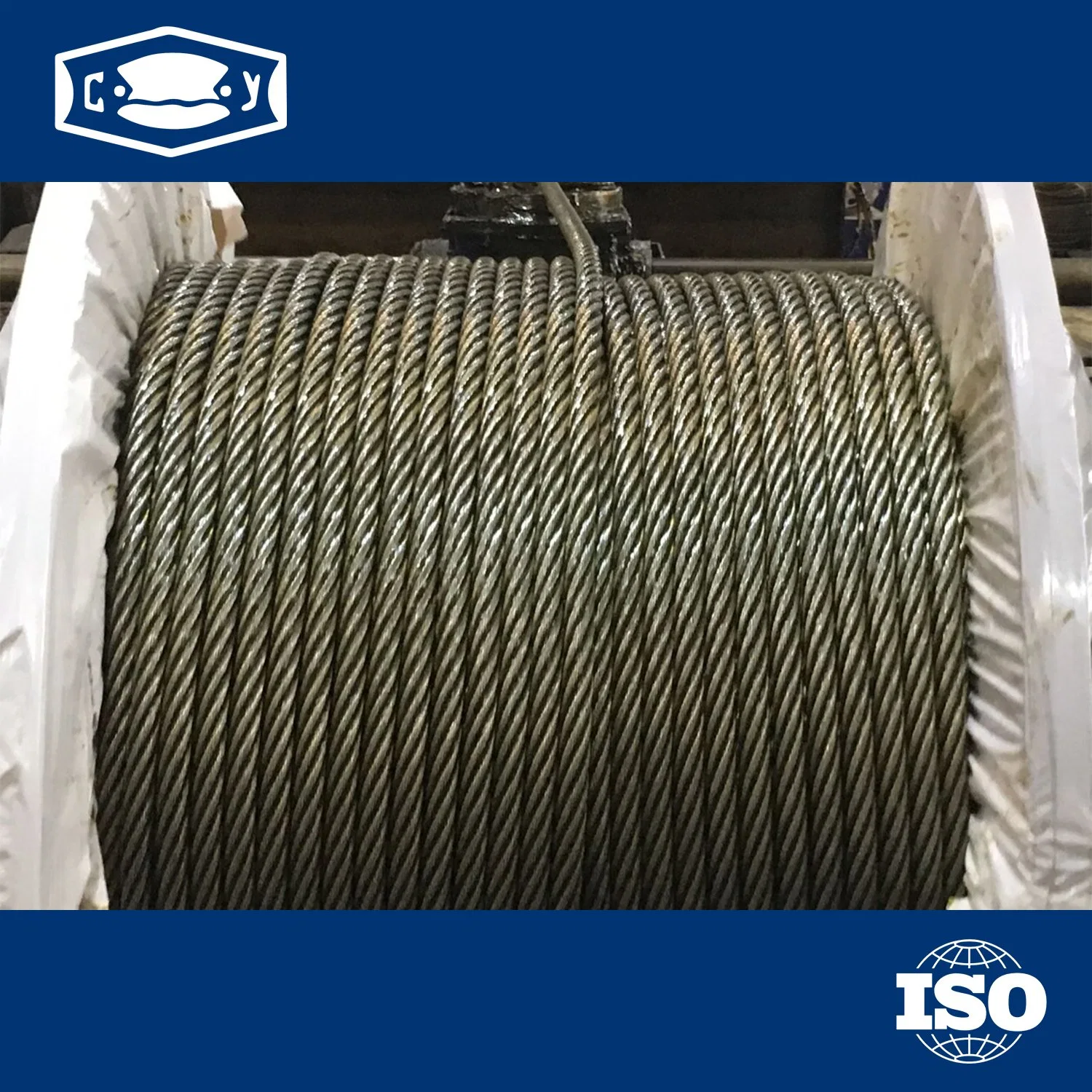 Manufacturer 6*24 FC DIN3068 En12385 Galvanized Steel Wire Rope for Trawl Fishing