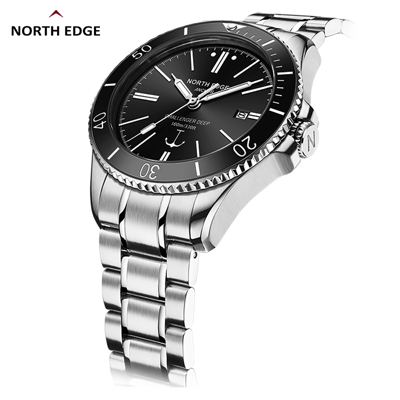 North Edge Anchor Mechanical Watch Steel Watch 100m Waterproof