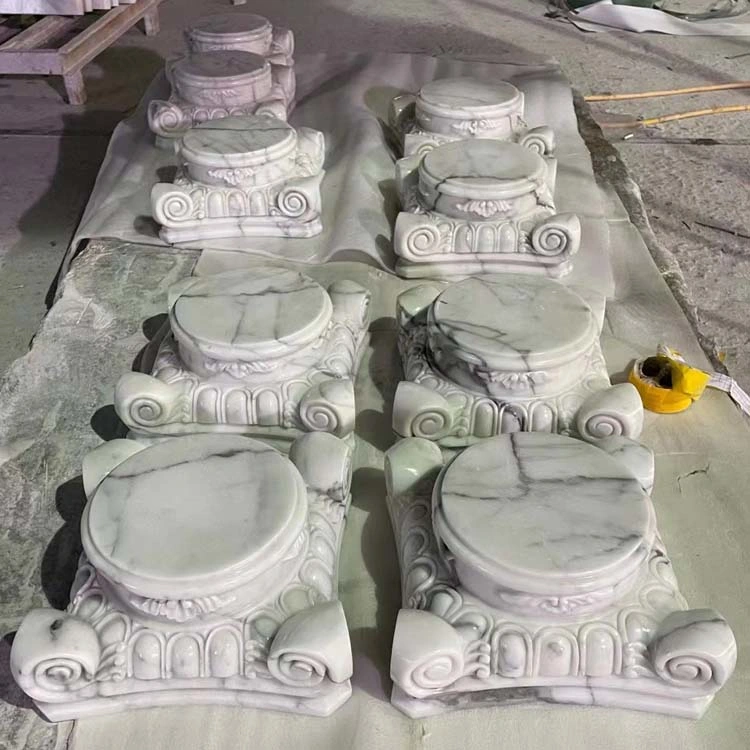 Pulido de tallado de la arquitectura interior de la columna de mármol blanco para la decoración de la casa