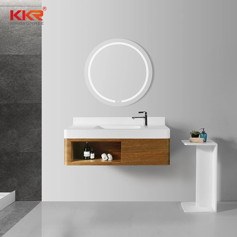 Modern Wall Wooden Furniture Designs Single Sink Hotel Bathroom Vanity Unit Set