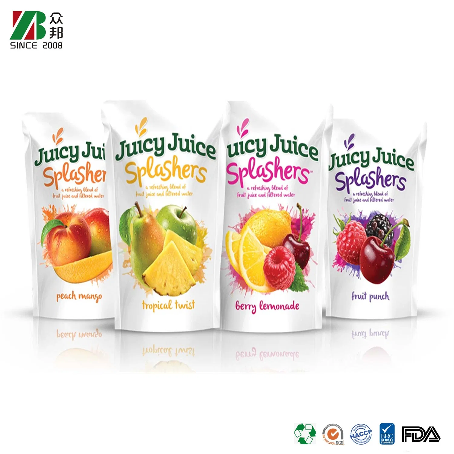 FDA Approved Food Grade Flexible Packaging Stand up Beverage Liquid Milk Juice Spout Pouches