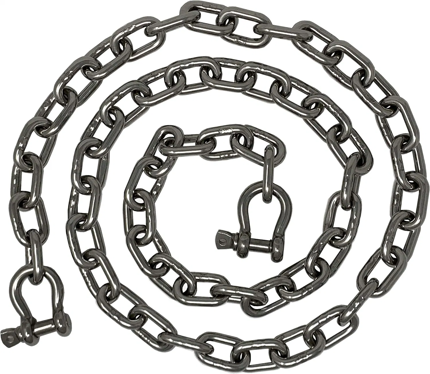 Anchor Chain - 1/4" X 4' Stainless Steel Boat Chain - Premium Marine Grade 316ss Boat Anchor Chain with Oversized Shackles G40