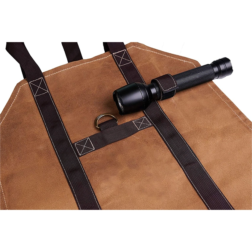 Waxed Canvas Log Carrier Firewood Holder Elegant Wood Bag Carrier Tote