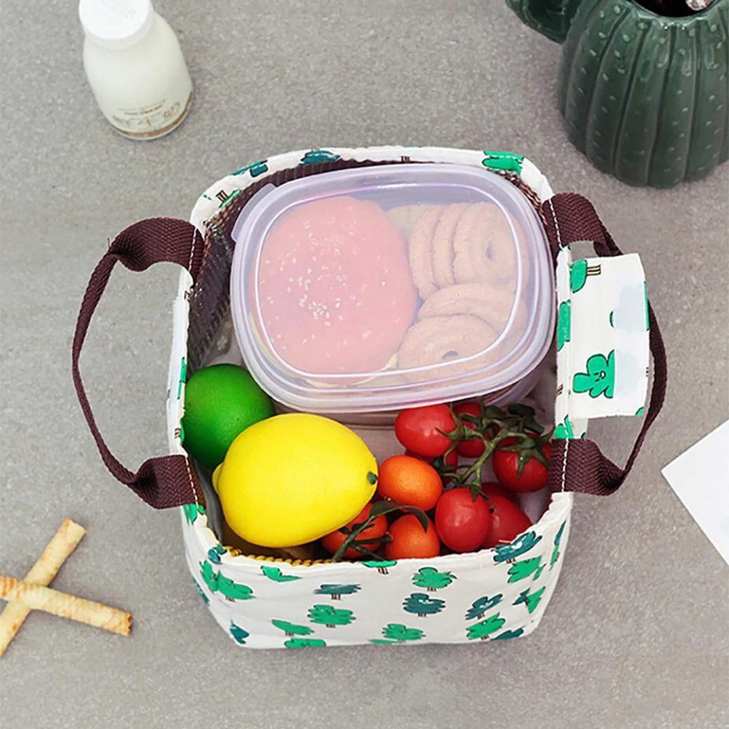 Promotion Fashion Portable Cute Tote Lunch Box Waterproof Insulation Picnic Cooler Bag OEM ODM Custom