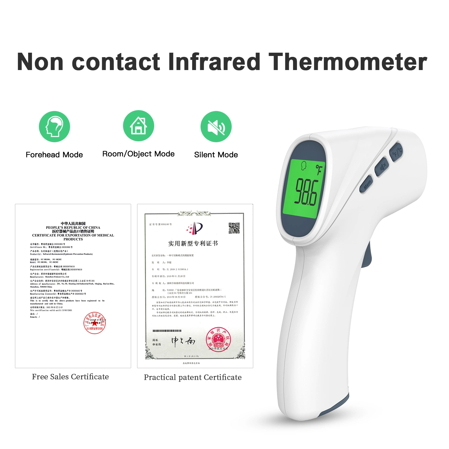 OEM/ODM High Quality Adult Medical Thermometers Digital Non Contact