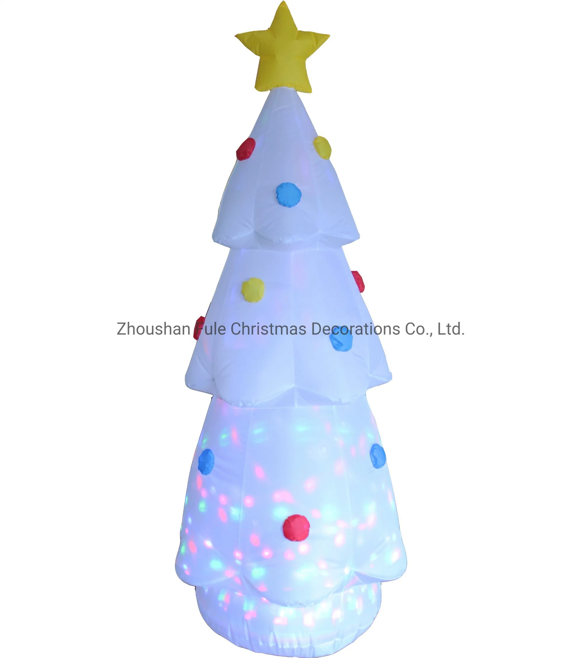 Chaud blanc gonflable Arbre de Noël avec LED de projection pour la maison de la décoration.