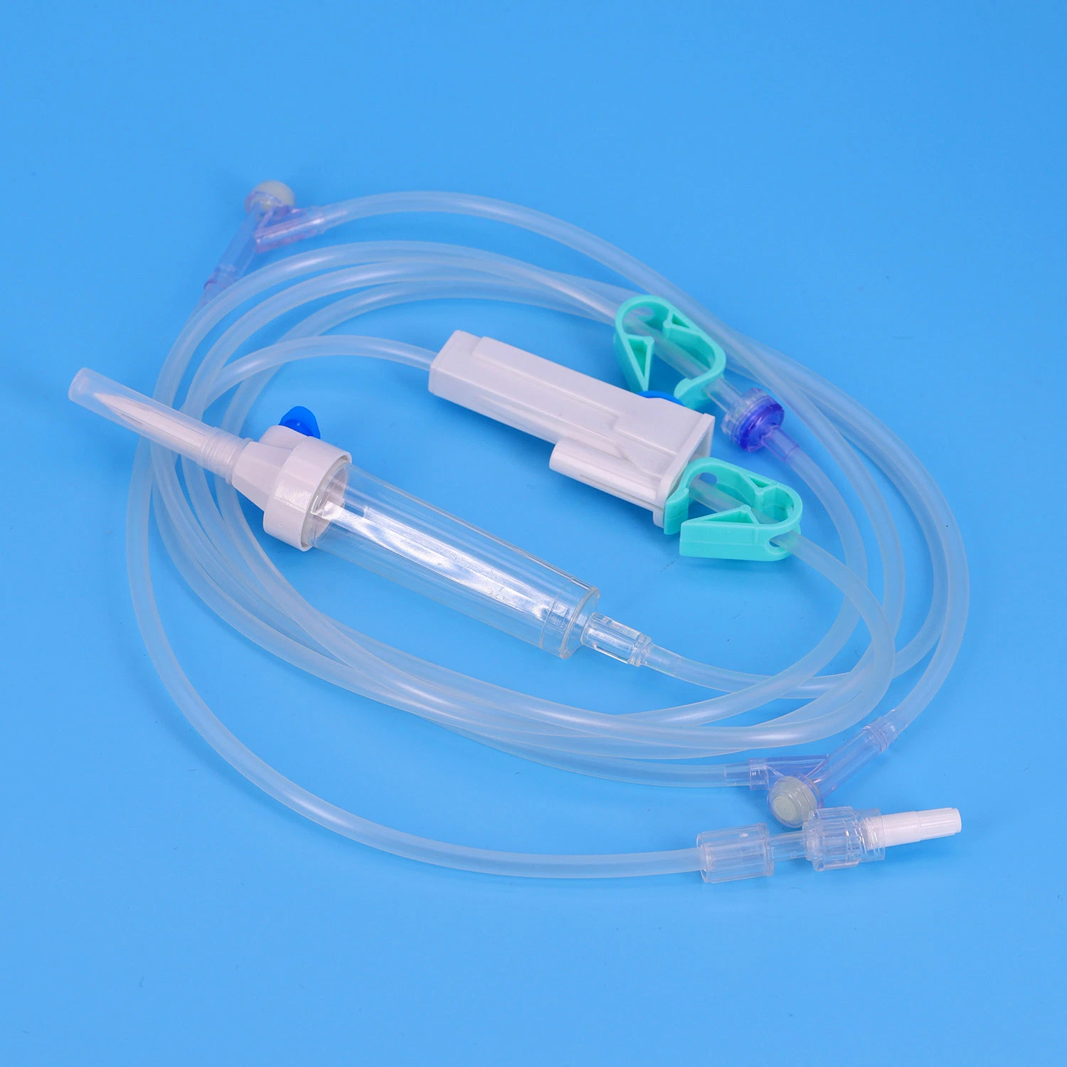 Venta caliente Zhenfu TPE Free_PVC precisión con el conector en Y Conjunto de equipos de infusión IV desechables